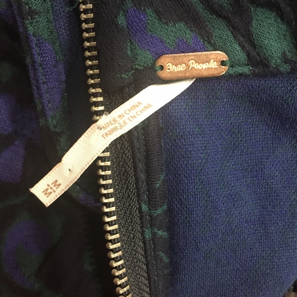 Free People Amelia Dress | Blue Combo | Knit Turtleneck Mini | Size M NWOT - Picture 7 of 7